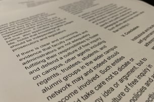 An close-up image of text of the Princeton Principles.